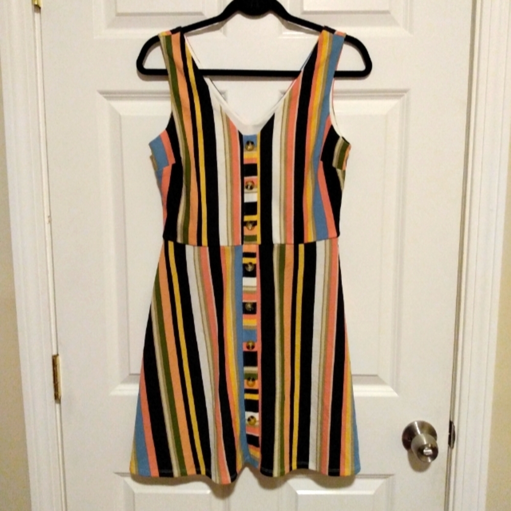 BCX Dress Striped Multicolored Juniors M